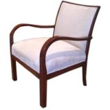 Vintage Swedish Modernist Open Armed chairs in Mahogany