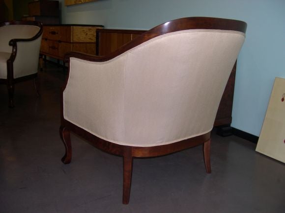 Swedish Neo-Classical Barrel-Back Chairs in Birch