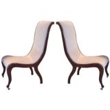 Antique Pair of Swedish "Svanstalar" Swan Chairs in Birch