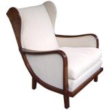 Swedish Modernist Wing Backed Lounge Chair