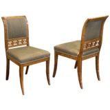 Set of 10 Biedermeier Revival Dining Chairs in Golden Birch