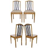 Set of Four Biedermeier Revival/Art Deco Dining Chairs