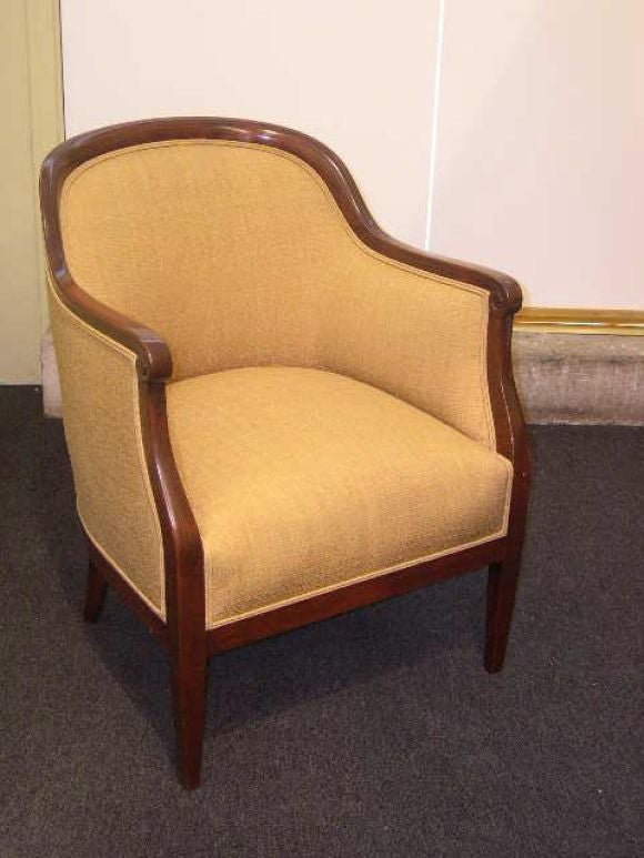 Single Neo-Classical Barrel-back Bergere in Birch