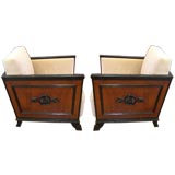 Pair of Swedish Art Deco Paneled Chairs