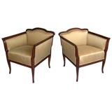 Pair of Swedish Art Deco/Neo-Classical bergeres