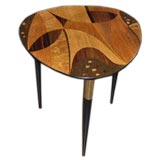 Swedish Mid-Century Modern Inlaid Tripod Table