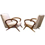 Pair of "Sillon Tijera" Upholstered Chairs
