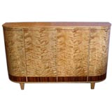 Swedish Art Moderne Sideboard in Golden Flame Birch and Rosewood