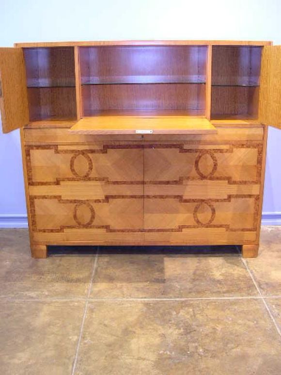Swedish Art Deco Sideboard/Bar in Elm and Carpathian Elm