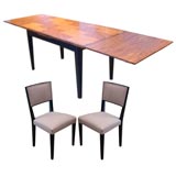 Moderne Parquetry Top Dining Extendable Dining Table/8 Chairs