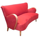 Swedish Modernist Wingback Sofa