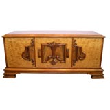 Swedish Neo-Gothic Sideboard in Golden Flame Birch and Walnut