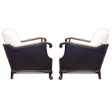 Pair of Swedish Gothic Revival Paneled Bergeres