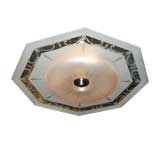 Swedish light fixture in frosted "Plafond" style peach glass