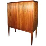 Swedish Mid-Century Ribbed Mahogany Storage Cabinet