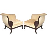 Swedish Regency Style Armchairs/Three Piece Sofa