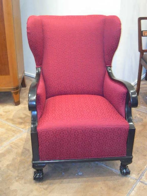 Pair of Swedish Neo-Gothic Winged back chairs ca. 1930