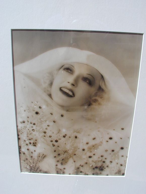 Custom Framed Vintage Silver Print Photograph of Marion Davies