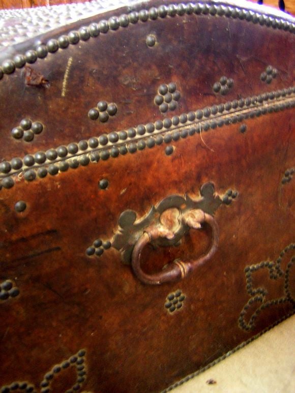 Spanish 18th c. Leather Trunk