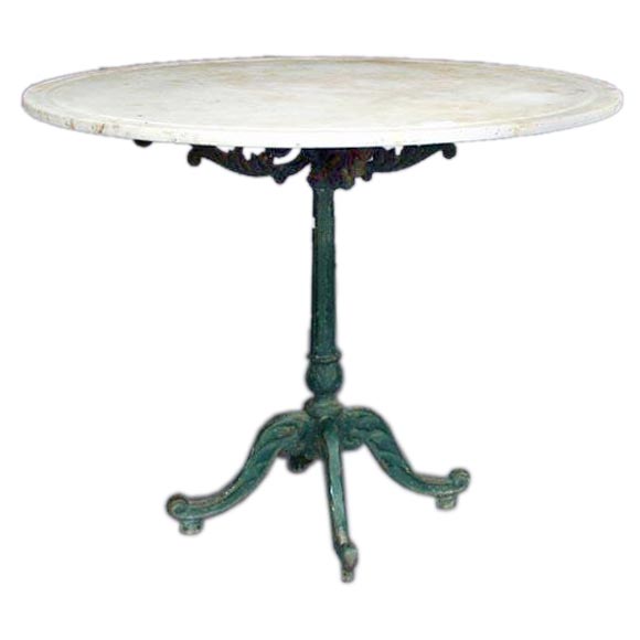 Iron and Marble Spanish Bistro Table