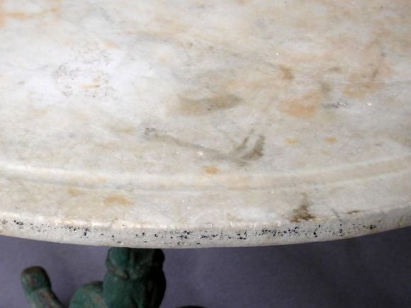 19th Century Iron and Marble Spanish Bistro Table