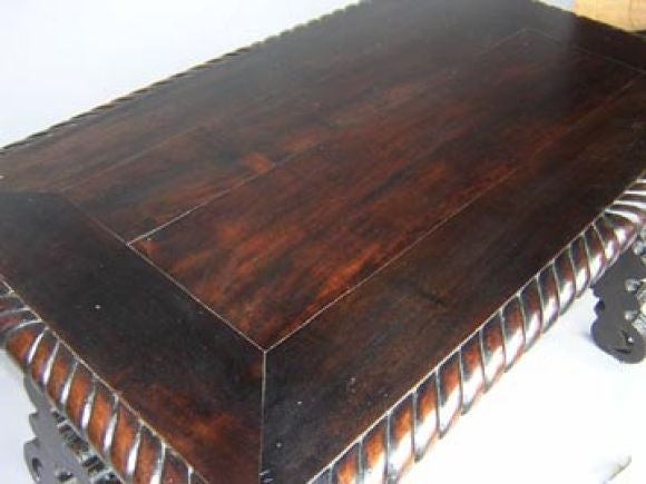 Walnut Lyre-Leg Table