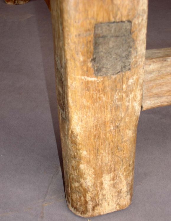 Antique Original Tavern Table With Wooden Nails
