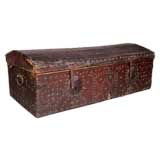 17-18th Century Leather Trunk With Original Hardware