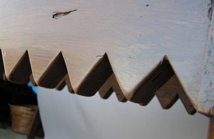 19th Century Table With Scalloped Apron