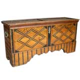 Antique German 18thc. chest with inlay and painted decoration