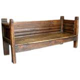 Antique 18th Century Carved Walnut Bench