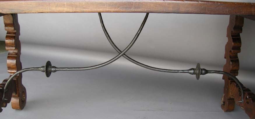 18th Century Spanish Walnut  Lyre Leg Table