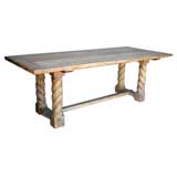 English Barley Twist Leg Dining Table