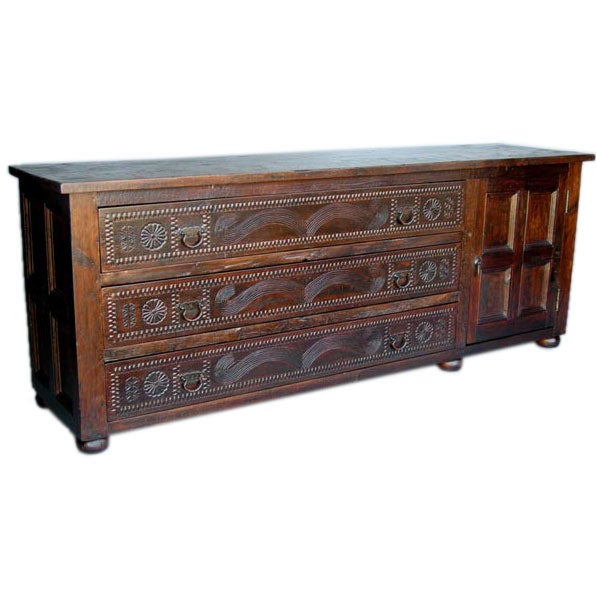 Hand  Carved Sacristy Chest