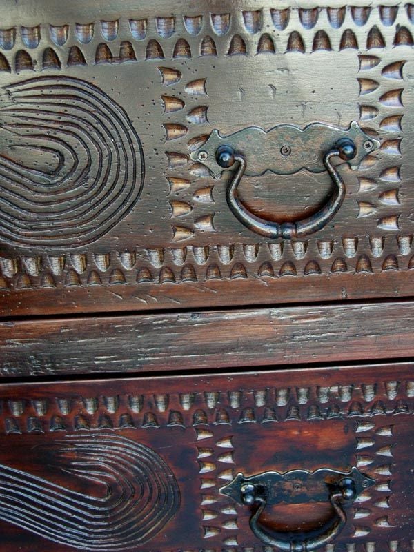 Contemporary Hand  Carved Sacristy Chest
