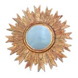 Hand Carved and Hand Finished Wooden Starburst Mirror