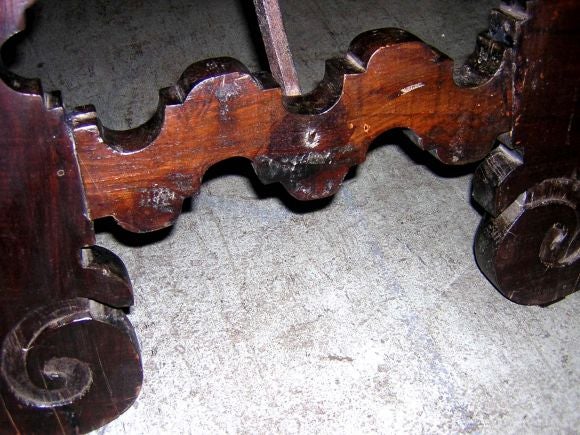 Antique lyre leg table