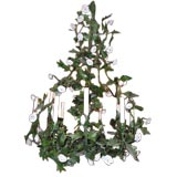 Italian Tole And Porcelain Rose Chandelier