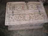 Old Bleached Wood Carved Trunk