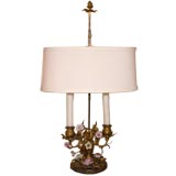 Antique French Floral Bouilotte Lamp