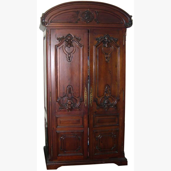 Mahogany Armoire with Fitted Shelves for TV and Stereo For Sale
