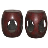 Shanxi Red Lacquered Stool/Taboret