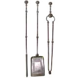 Antique Set of Three Period Georgian Firetools
