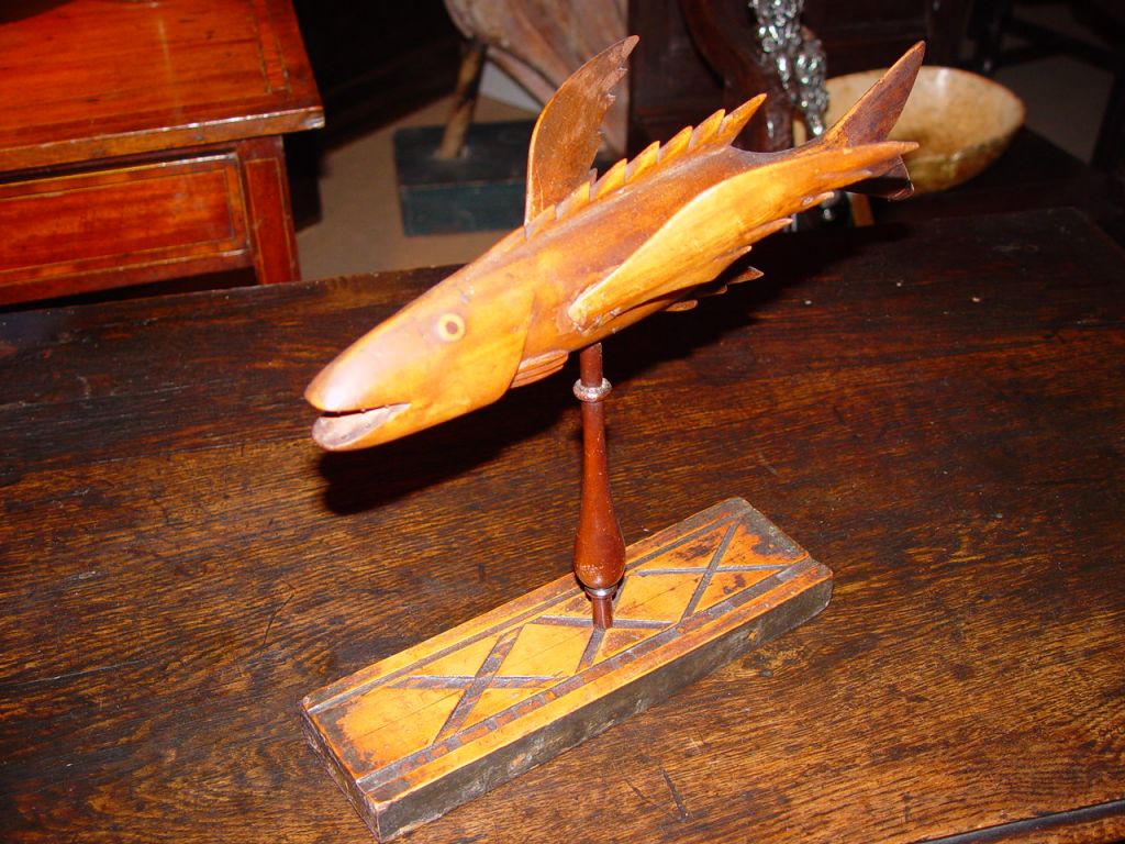 Hand-carved flying fish from Pitcairn Island, made by a descendant of the mutineers from H.M.S. Bounty.