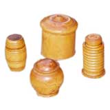 Antique A Selection of Turned Treen Containers
