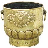 Ornate 18th c. English Brass Log Bin