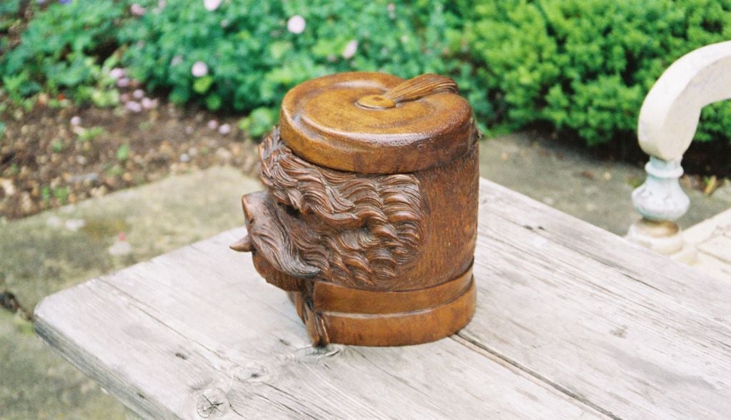 Oak Very Unusual  and Rare Scottish Treen Tobacco Jar