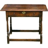 Antique 17th c. English Oak Single Drawer Tavern Table