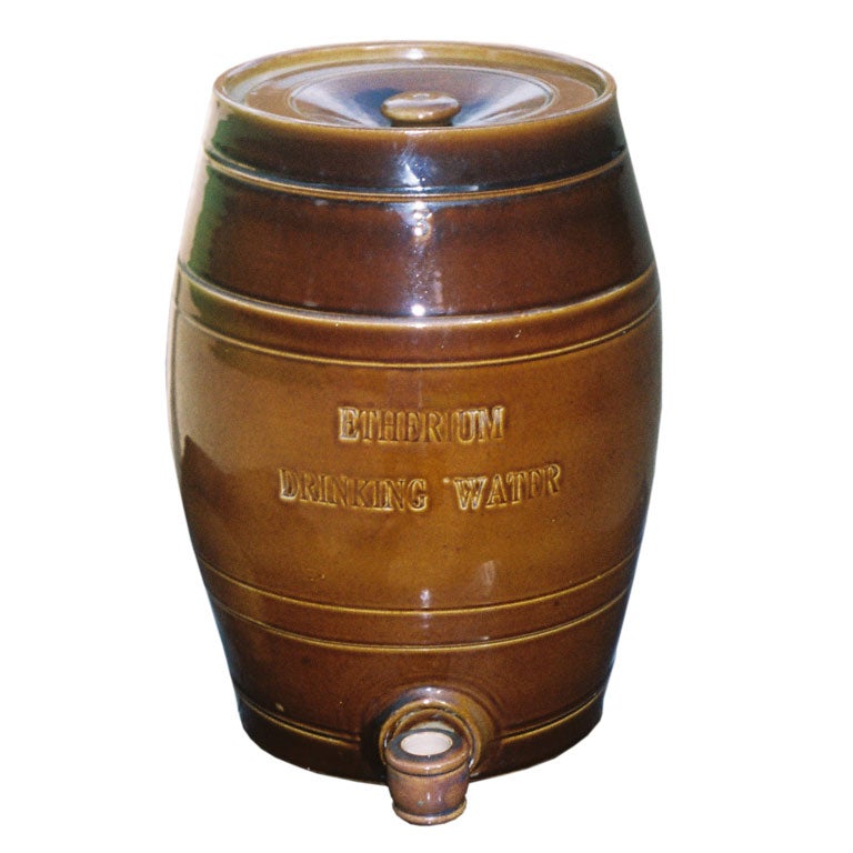 19th c. English Drinking Water Barrel now as Lamp
