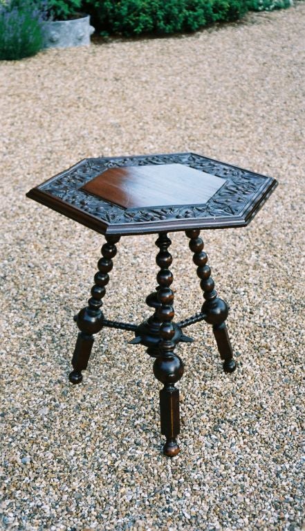An English Arts & Crafts Hexagonal Center Table